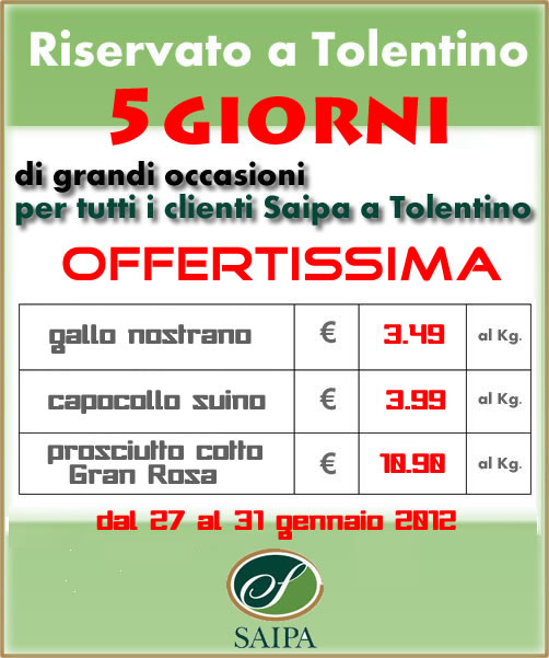 Offerta Saipa Tolentino