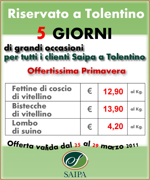 Offerta Saipa Tolentino