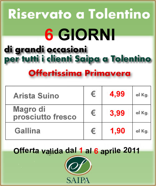 Offerta Saipa Tolentino